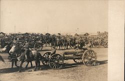 Military Troop on Horseback Pulling Cannons, Camp Kearny Postcard