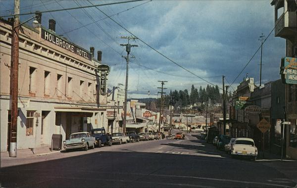 Business District Grass Valley, CA Postcard
