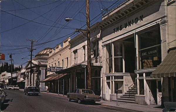 Business District Grass Valley, CA Postcard