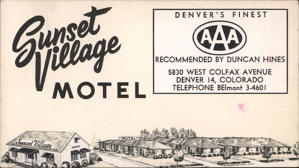 Sunset Village Motel Denver Colorado
