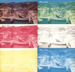 Lot of 6: Hoover Dam 5-color Production Proofs Offset Printing Postcard