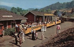 Old Time Excursion Train on the Roaring Camp Santa Cruz, CA Postcard Postcard Postcard