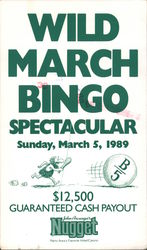 Wild March Bingo - Nugget - Sunday, March 5, 1989 Sparks, NV Postcard Postcard Postcard