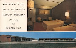 Rite-A-Way Motel Milford, NE Postcard Postcard Postcard