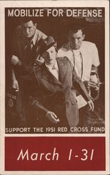 Mobilize for Defense: Support the 1951 Red Cross Fund Washington, DC Washington DC Postcard Postcard Postcard