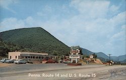 Mountain Top Diner on PA Route 14 and Route 15 Cogan Station, PA Postcard Postcard Postcard