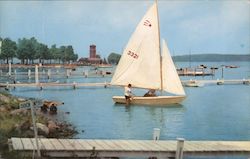 View of Shore Line and Miller Bell Tower Postcard