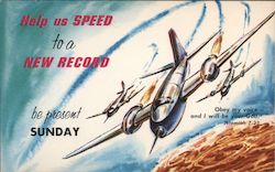 Help us SPEED to a NEW RECORD be present SUNDAY Postcard