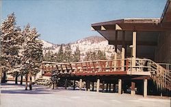 Squaw Valley CA 1960 Winter Olympics Athletes' Center Chrome Postcard