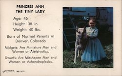 Princess Ann - The Tiny Lady Denver, CO Little People (Dwarfs) Postcard Postcard Postcard