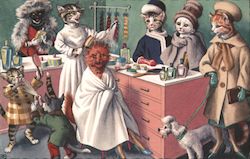 Cats working in a Beauty Parlor Postcard