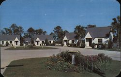 Blue and White Motor Court Postcard