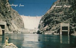 Hoover Dam Boulder City, NV Union Pacific R.R. Postcard Postcard Postcard