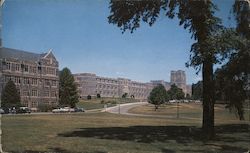 VPI Campus Blacksburg VA Postcard Davidson & Burrus Halls Postcard