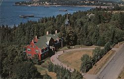 F.D. Roosevelt Cottage Aerial View, in Roosevelt International Park Postcard