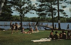 Bathing Beach Eagle River, WI Postcard Postcard Postcard