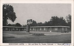 DownTown Motel - 8th and Santa Fe Postcard