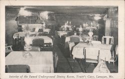 Interior of the Famed Underground Dining Room Lanagan, MO Postcard Postcard Postcard