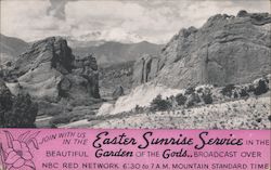 Invitation to Easter Sunrise Service in the Garden of the Gods Postcard