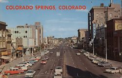 Pikes Peak Avenue Colorado Springs, Colorado Postcard