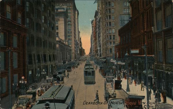 Dearborn St, North from Van Buren Chicago Illinois