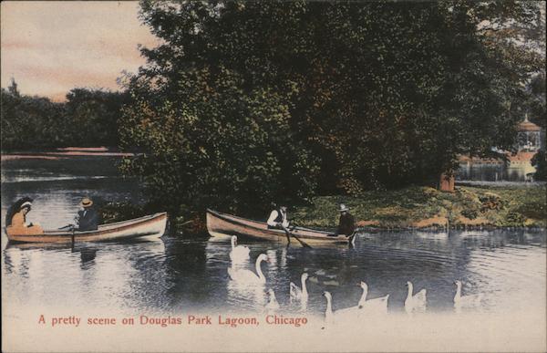 A Pretty Scene On Douglas Park Lagoon Chicago Illinois