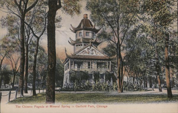 The Chinese Pagoda at Mineral Spring in Garfield Park Chicago Illinois