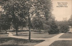 Campus Scene Baker University Postcard