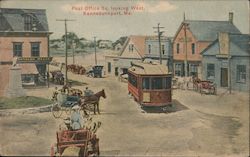 Post Office Square Looking West Kennebunkport, ME Postcard Postcard Postcard