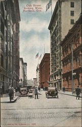 Oak Street Looking West Postcard