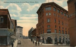 Montana Club and Sixth Avenue West Postcard