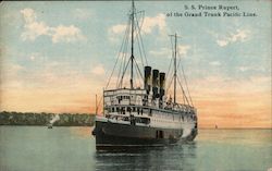 S.S. Prince Rupert, of the Grand Trunk Pacific Line Postcard