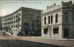 The First National Bank and Weisgerber Block Lewiston, ID Postcard Postcard Postcard