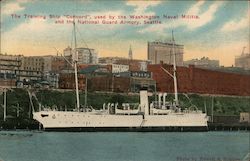 The Training Ship "Concord" Used by the Washington Naval Militia and the National Guard Armory Seattle, WA Postcard Postcard Postcard