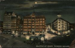 Pioneer Square At Night Postcard