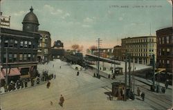 Lynn Railroad Station Massachusetts Postcard Postcard Postcard