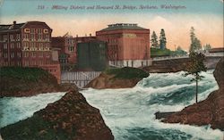 Milling District and Howard Street Bridge Spokane, WA Postcard Postcard 