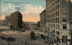 Westlake Boulevard and 4th Avenue Postcard