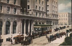 A Busy Street Scene and Entrance to Hotel St Franis Postcard
