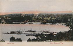 Geneva Bay, Lake Geneva, Wis Postcard