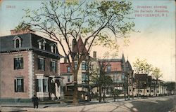 Broadway showing the Barnaby Mansion Postcard