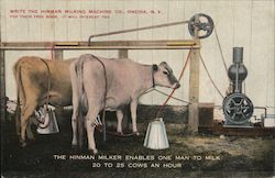 The Hinman Milker Enables One Man to Milk 20 to 25 Cows and Hour Postcard