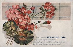 Here I am in Syracuse, IND Enjoying its sights and cheer Indiana E R Bauer Postcard Postcard Postcard