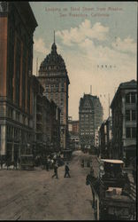 Looking up Third Street, from Mission, San Fransico, California Postcard