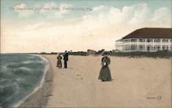 The Beach and La Plaza Hotel Postcard