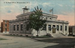 U.S. Post Office Woonsocket, RI Postcard Postcard Postcard