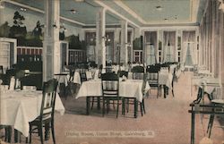 Dining Room, Union Hotel Galesburg, IL Postcard Postcard Postcard