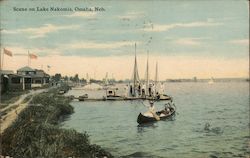 Scene on Lake Nakomis Omaha, NE Postcard Postcard Postcard