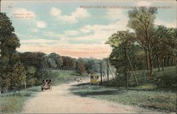 Boulevard between Cedar Rapids and Marion Postcard