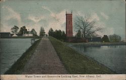 Water Tower and Reservoirs Looking East New Albany, IN Postcard Postcard Postcard